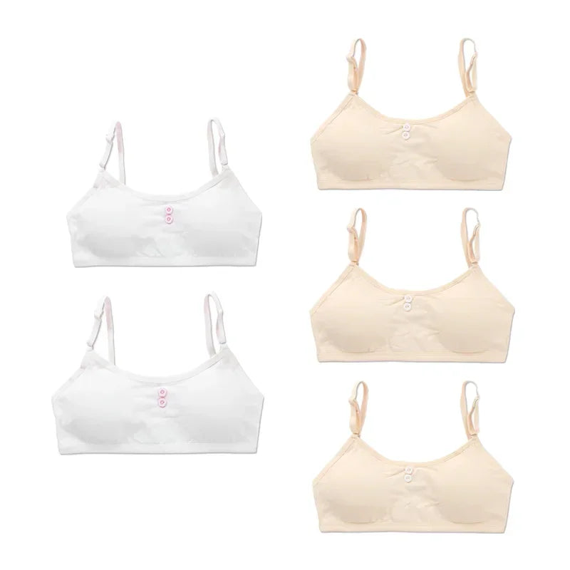 5Pc/Lot Young Girl Training Bra Brand Girls Underwear Wireless Comfortable Children Underwear 8 to 14Years