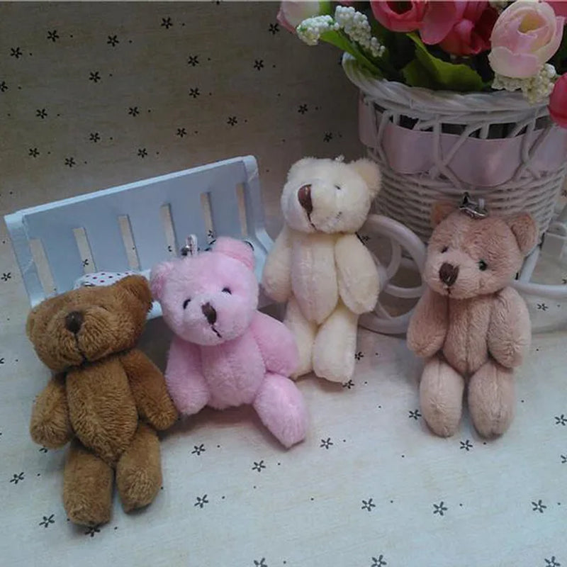 25Pcs/Lot Mini Teddy Bear Stuffed Plush Toys 8Cm Small Bear Stuffed Toys Pelucia Pendant Kids Birthday Gift Party Decor 083