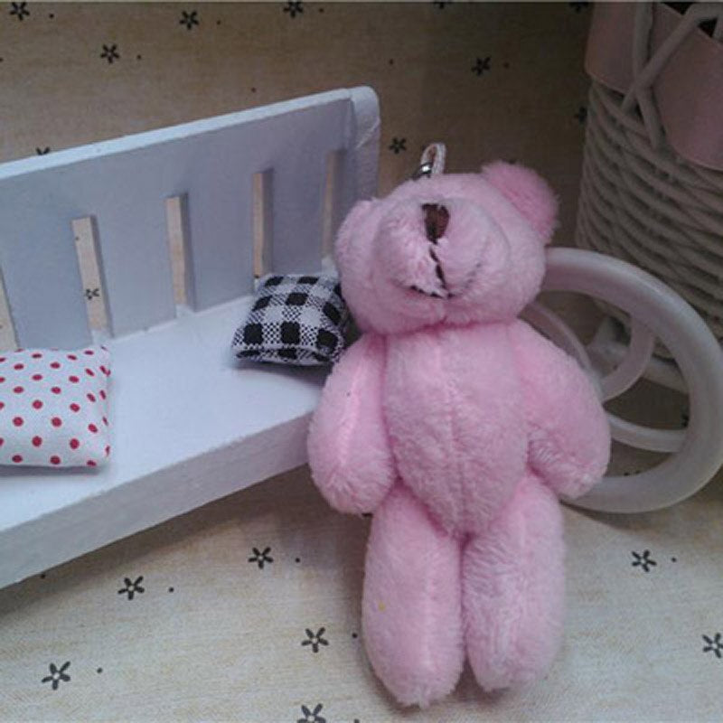 25Pcs/Lot Mini Teddy Bear Stuffed Plush Toys 8Cm Small Bear Stuffed Toys Pelucia Pendant Kids Birthday Gift Party Decor 083