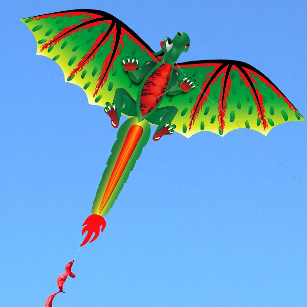 3D Dragon Kite Single Line with Tail Kites Outdoor Fun Toy Kite Family Outdoor Sports Toy Children Kids Easy to Fly Power Kites