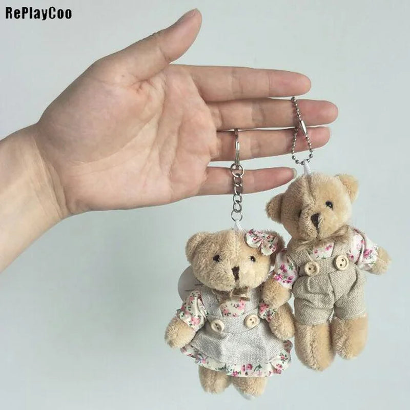 2PCS/LOT Kawaii Soft Bear&Rabbit Couple Plush Toy Stuffed Animal Soft Doll Bears Stuffed Plush Pendant Wedding Gifts GMR020