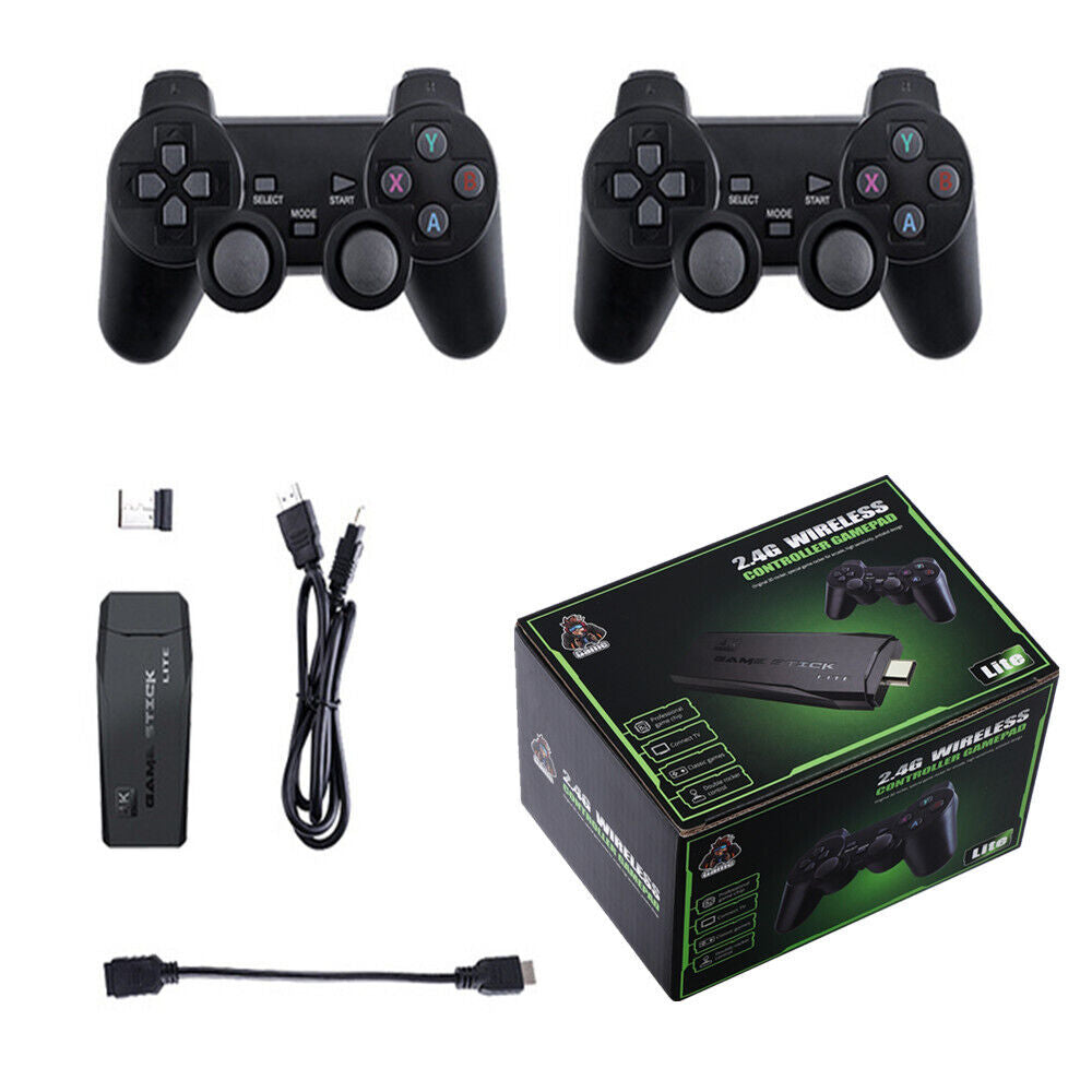 CONSOLE 4K GAME STICK 64GB GIOCHI RETRO 10000 GIOCHI DUE JOYPAD WIRELESS TV PC