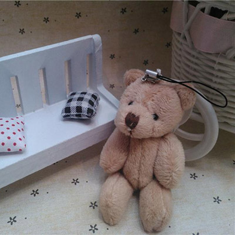 25Pcs/Lot Mini Teddy Bear Stuffed Plush Toys 8Cm Small Bear Stuffed Toys Pelucia Pendant Kids Birthday Gift Party Decor 083