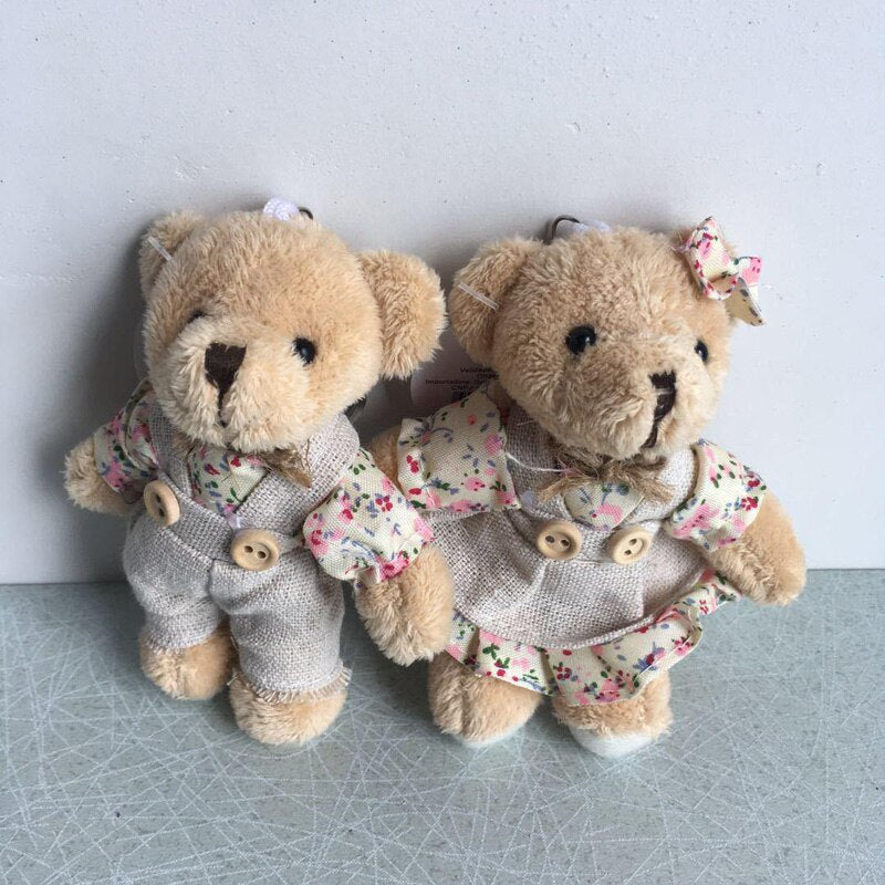 2PCS/LOT Kawaii Soft Bear&Rabbit Couple Plush Toy Stuffed Animal Soft Doll Bears Stuffed Plush Pendant Wedding Gifts GMR020