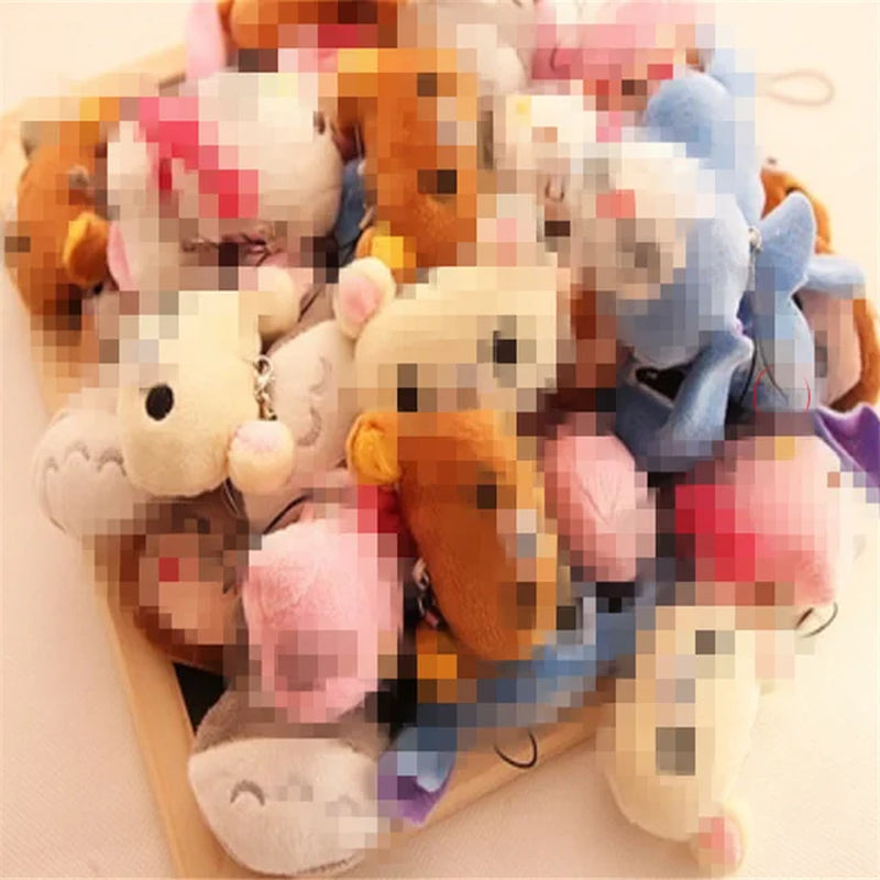 Hot Sell - Wholesale 40Pcs.Lot , Cat Little Bear Etc. 4*3CM Plush Stuffed TOY String TOY Key Chain Plush