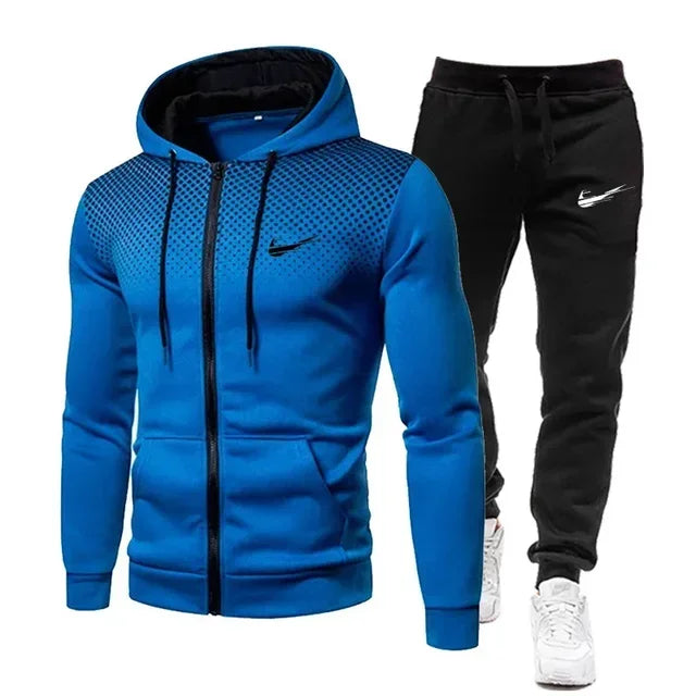 Men'S Fleece Tracksuit Set, Sweatshirts, plus Pants, 2 Sizes Hooded, 2 Pieces Hooded, FW22, Fashion, S-4XL, 2024