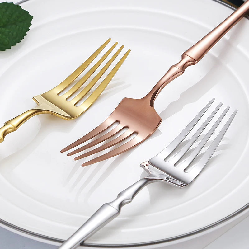 60Pcs Gold Dinnerware Set Stainless Steel Tableware Knife Tea Fork Coffee Spoon Dinner Cutlery Flatware Dishwasher Safe