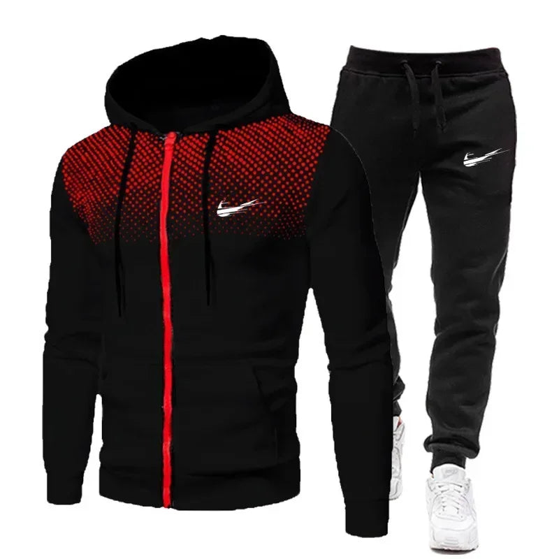 Men'S Fleece Tracksuit Set, Sweatshirts, plus Pants, 2 Sizes Hooded, 2 Pieces Hooded, FW22, Fashion, S-4XL, 2024