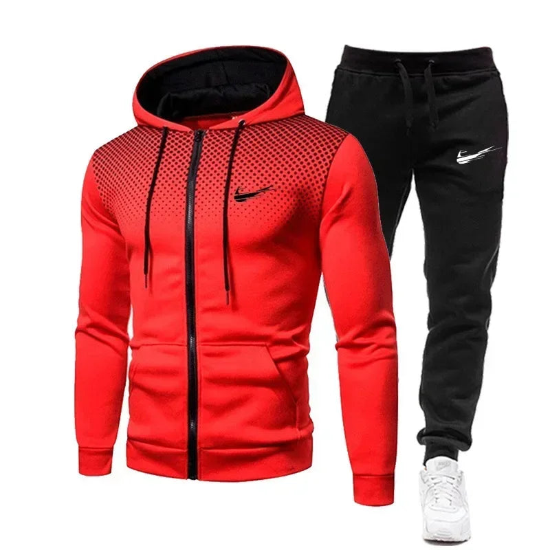 Men'S Fleece Tracksuit Set, Sweatshirts, plus Pants, 2 Sizes Hooded, 2 Pieces Hooded, FW22, Fashion, S-4XL, 2024