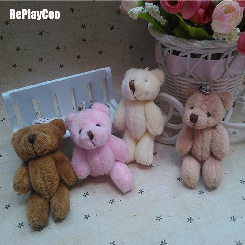 25Pcs/Lot Mini Teddy Bear Stuffed Plush Toys 8Cm Small Bear Stuffed Toys Pelucia Pendant Kids Birthday Gift Party Decor 083