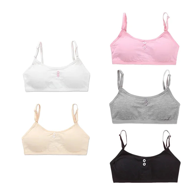 5Pc/Lot Young Girl Training Bra Brand Girls Underwear Wireless Comfortable Children Underwear 8 to 14Years