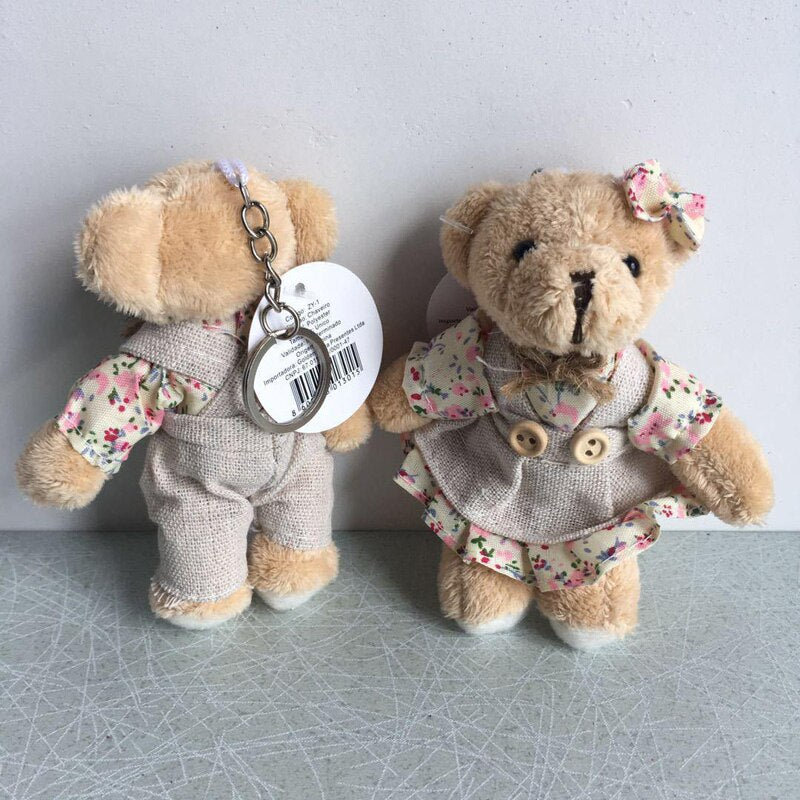 2PCS/LOT Kawaii Soft Bear&Rabbit Couple Plush Toy Stuffed Animal Soft Doll Bears Stuffed Plush Pendant Wedding Gifts GMR020